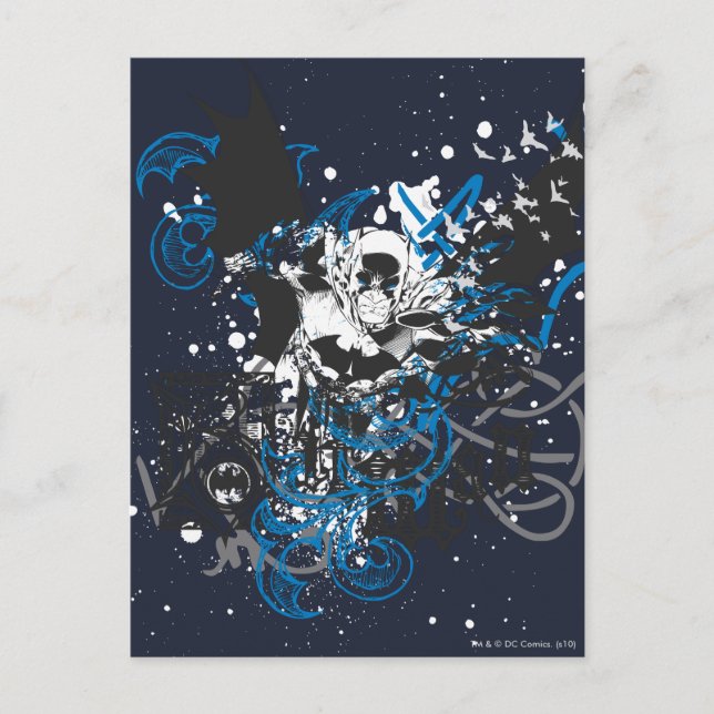 Batman med Knotwork Collage Vykort (Framsida)