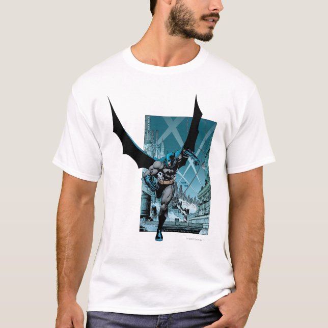 Batman med stadbakgrund t shirt (Framsida)