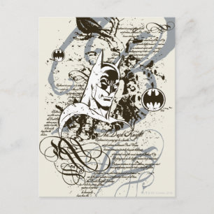Batman Mörk Knight Manuscript Montage Vykort