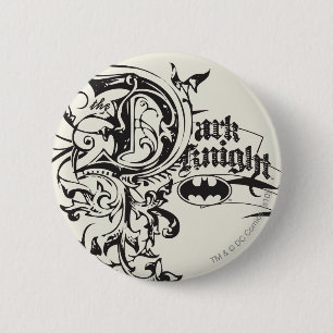 Batman Mörk Knight Ornate Logotyp Knapp