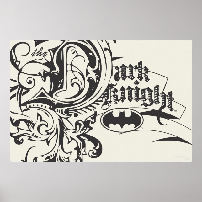 Batman Mörk Knight | Ornate Logotyp Poster (Framsidan)