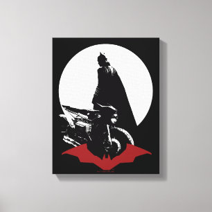 Batman Motorcle Silhouette Canvastryck