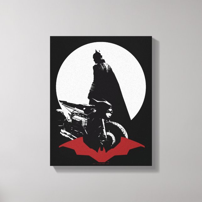 Batman Motorcle Silhouette Canvastryck (Framsida)