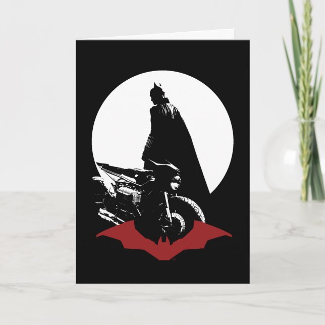 Batman Motorcle Silhouette Kort (Framsida)