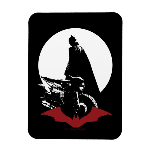 Batman Motorcle Silhouette Magnet (Vertikal)