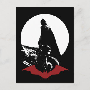 Batman Motorcle Silhouette Vykort