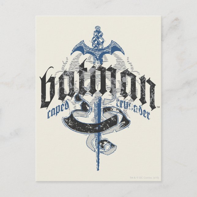 Batman | Namn med Word-Logotyp Vykort (Framsida)