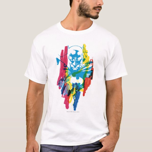 Batman Neon Marker Collage Tee Shirt (Framsida)