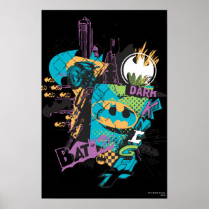 Batman Neon Mörken Knight Collage Poster