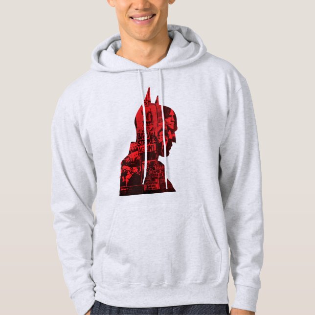 Batman Newspaper Silhouette Hoodie (Framsida)
