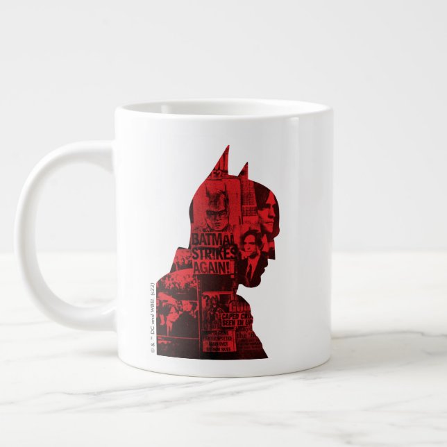 Batman Newspaper Silhouette Jumbo Mugg (Vänster)
