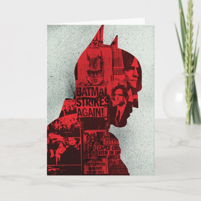 Batman Newspaper Silhouette Kort (Framsida)