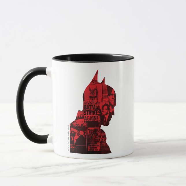 Batman Newspaper Silhouette Mugg (Vänster)