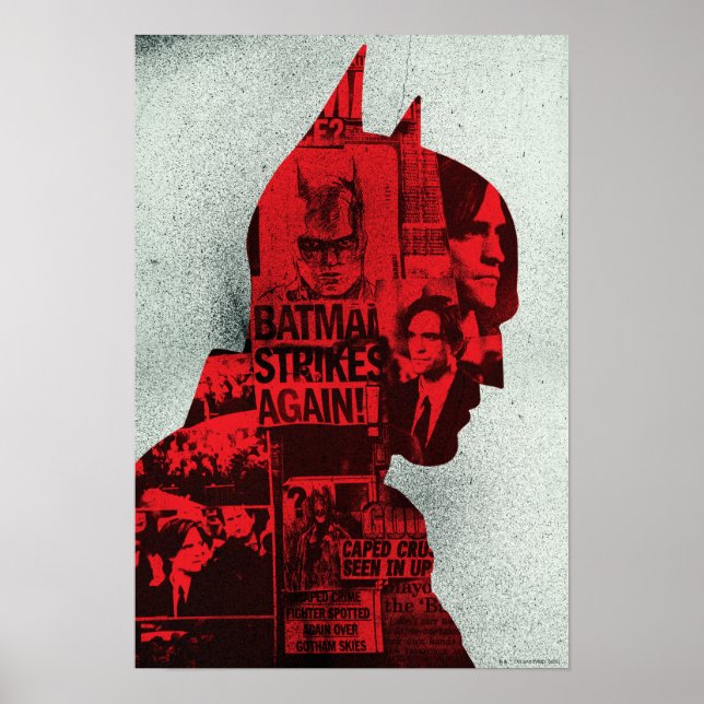 Batman Newspaper Silhouette Poster (Framsidan)