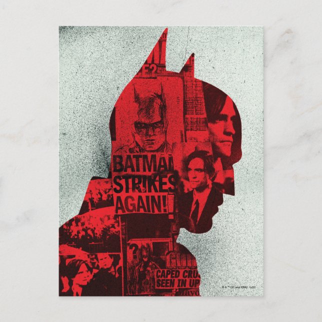 Batman Newspaper Silhouette Vykort (Framsida)
