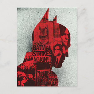 Batman Newspaper Silhouette Vykort