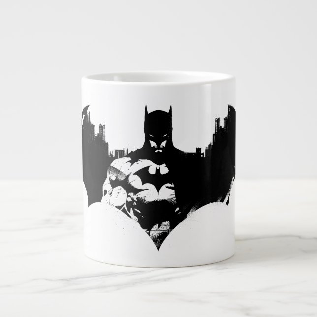 Batman och Gotham Silhouette Fladdermus Logotyp Jumbo Mugg (Framsidan)