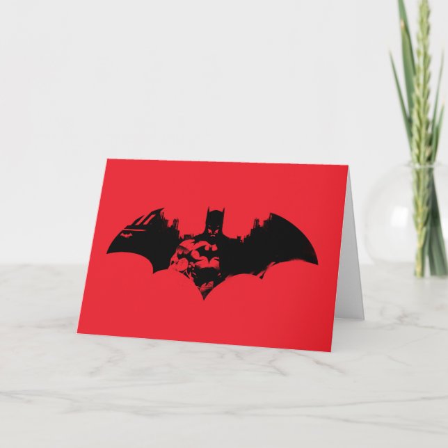 Batman och Gotham Silhouette Fladdermus Logotyp Kort (Framsida)