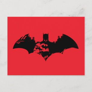 Batman och Gotham Silhouette Fladdermus Logotyp Po Inbjudan Vykort