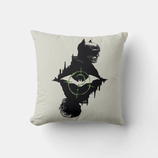 Batman- och Riddler-grafik med dubbla tecken Kudde (Framsida)