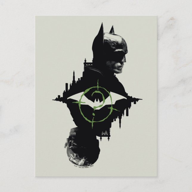 Batman- och Riddler-grafik med dubbla tecken Vykort (Framsida)