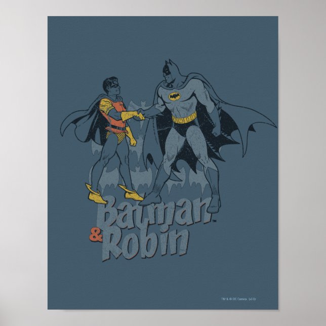 Batman och Robin Distress Graphic Poster (Framsidan)