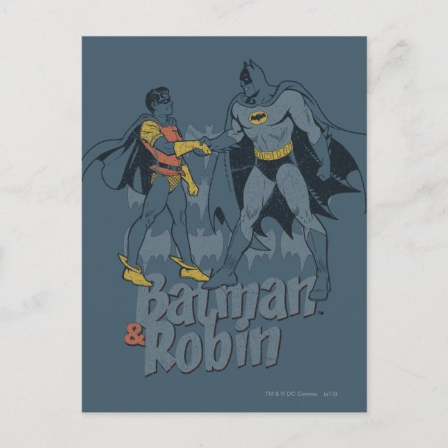Batman och Robin Distress Graphic Vykort (Framsida)