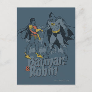 Batman och Robin Distress Graphic Vykort
