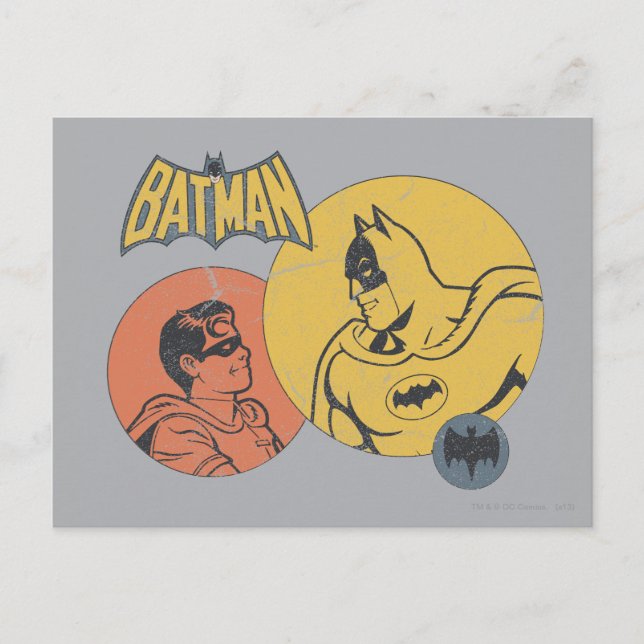 Batman och Robin Graphic - Distress Vykort (Framsida)