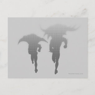 Batman och Robin Halftone Gradient Vykort