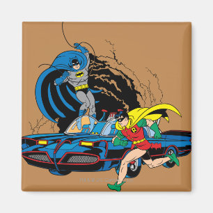 Batman och Robin i Batcave Magnet