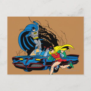 Batman och Robin i Batcave Vykort