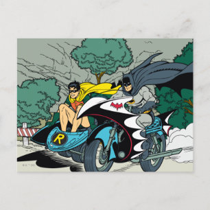 Batman och Robin in Batcle Vykort