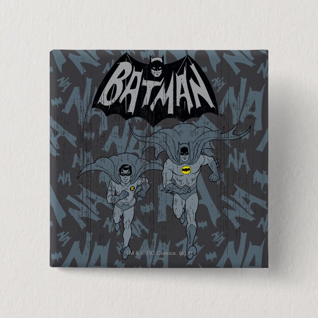 Batman och Robin med Logotyp-grafik Knapp (Framsida)