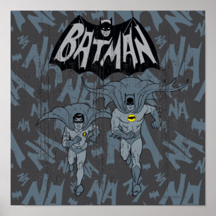 Batman och Robin med Logotyp-grafik Poster