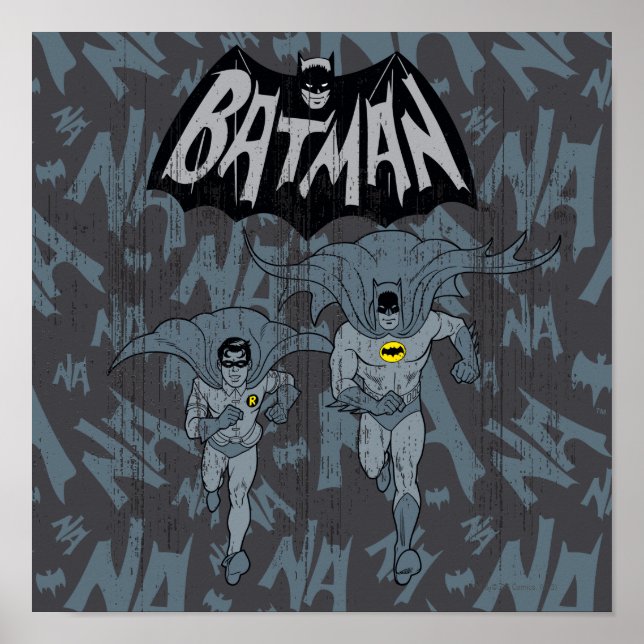 Batman och Robin med Logotyp-grafik Poster (Framsidan)