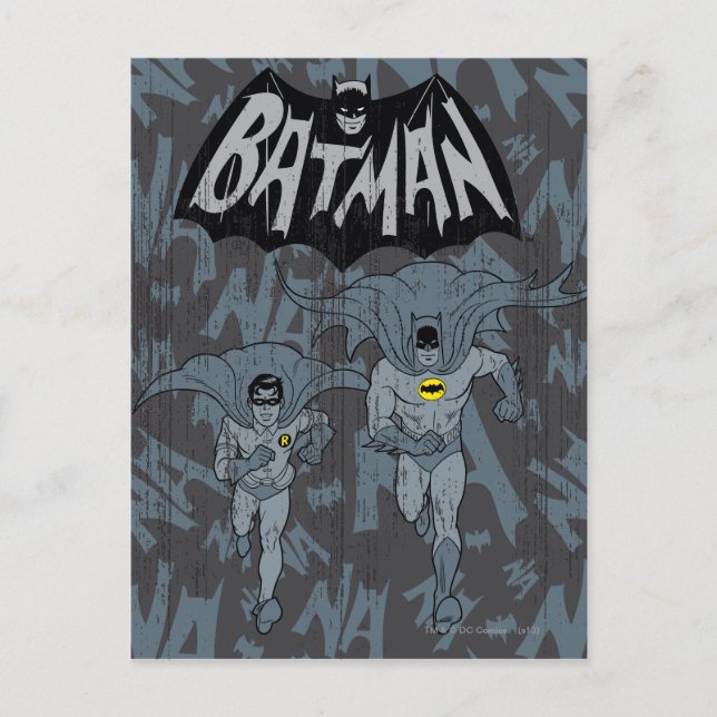 Batman och Robin med Logotyp-grafik Vykort (Framsida)
