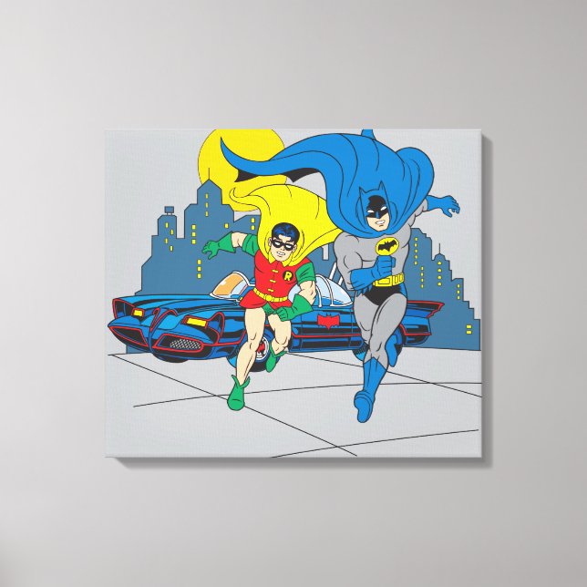 Batman och Robin Running Canvastryck (Framsida)
