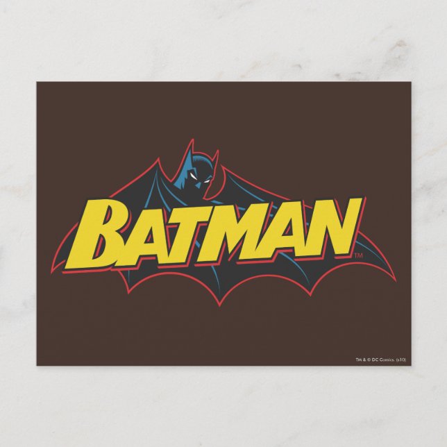 Batman | OLD SCHOOL LOGOTYP Vykort (Framsida)