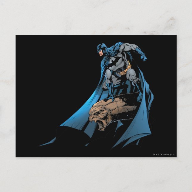 Batman on gargoyle vykort (Framsida)