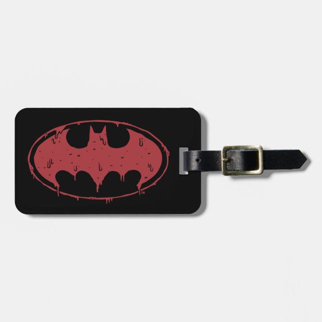Batman | Osande Red Fladdermus Logotyp Bagagebricka (Horisontell Framsida)