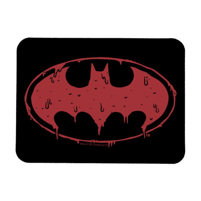 Batman | Osande Red Fladdermus Logotyp Magnet (Horisontell)