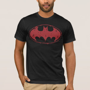 Batman Osande Red Fladdermus Logotyp Tee
