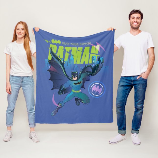 Batman "Own your Power" City Graphic Fleecefilt (På plats)
