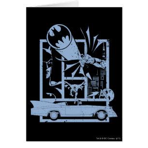 Batman - Picto Blue Hälsningskort