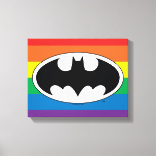 Batman Rainbow Logotyp Canvastryck
