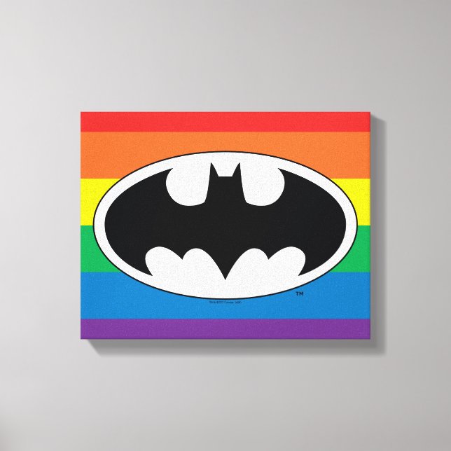 Batman Rainbow Logotyp Canvastryck (Framsida)