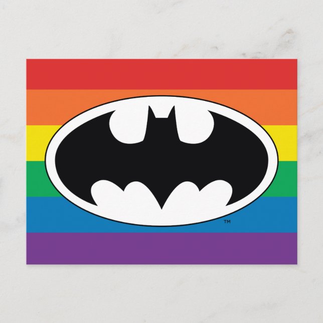 Batman Rainbow Logotyp Inbjudan Vykort (Framsida)