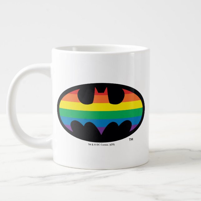 Batman Rainbow Logotyp Jumbo Mugg (Vänster)