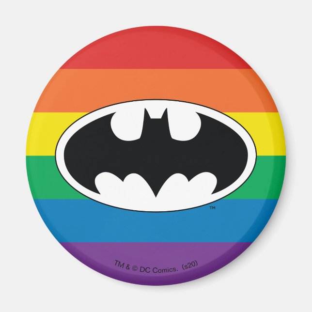 Batman Rainbow Logotyp Magnet (Framsidan)